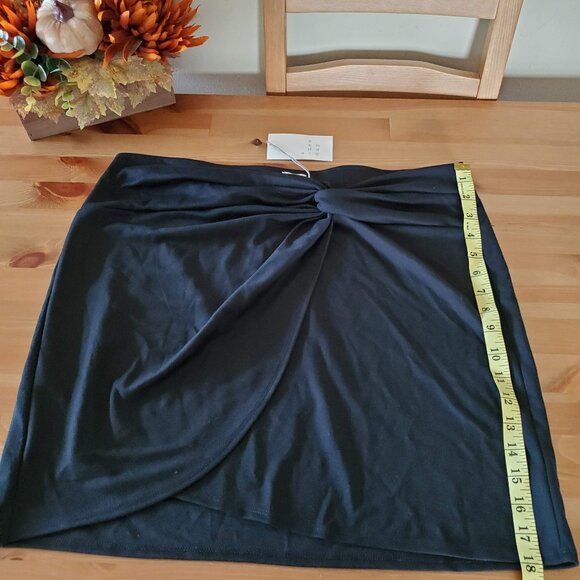 A New Day - Women's Ruched Ponte Mini Skirt - Black Size L - Picture 6 of 11